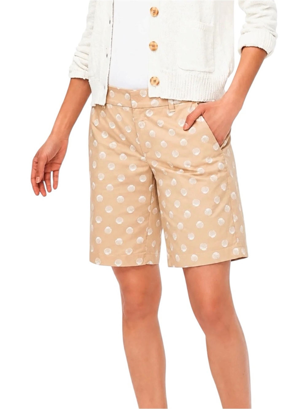 NWT J. CREW Bermuda Shorts 9” Shell Print Women’s Size 12